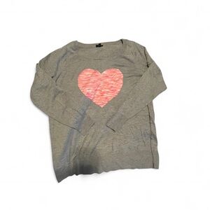 Torrid Gray Sweater with Pink Heart in size L